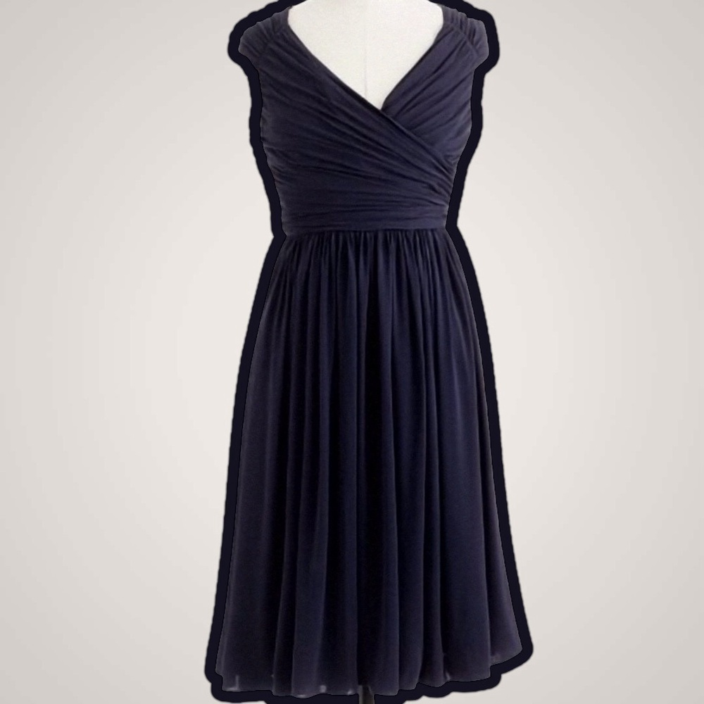J. Crew 'Matilda' Wedding / Bridesmaid A-Line Dress in Navy Blue Size 8